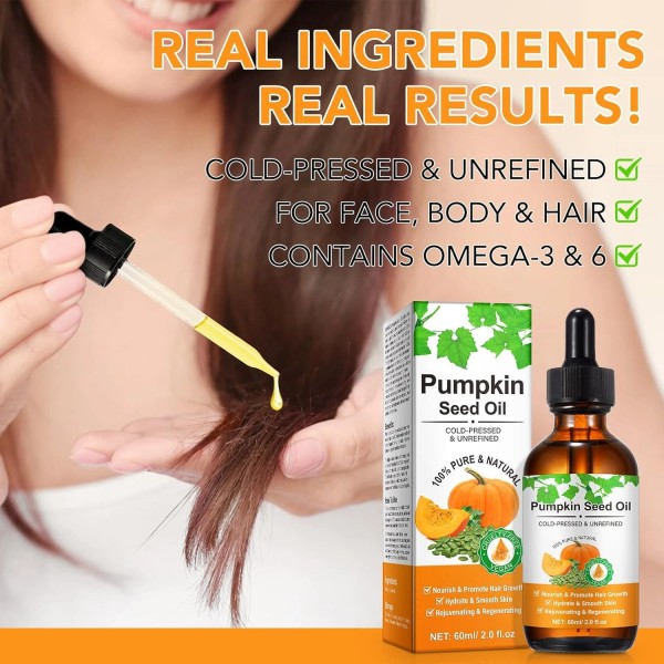 WHLH & WELL-BEING Pumpkin Seed Oil for Hair Growth, 100%