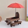 Lovgrin Squirrel Feeder, Wooden Squirrel Feeder Table with Umbrella, Squirrel