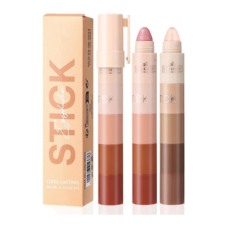 5-in-1 Eyeshadow Pencil Set, 10 Colours, Highly Pigmented Cream Glitter