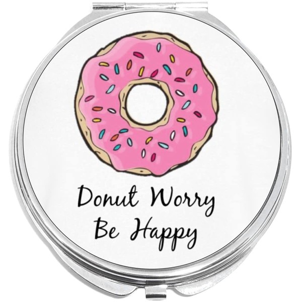 NewCharms Donut Worry Be Happy Compact with Mirrors - Perfect