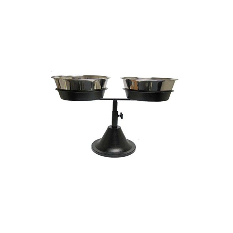 QT Dog - Double Adjustable Barstool Diner, 3 Quart Stainless