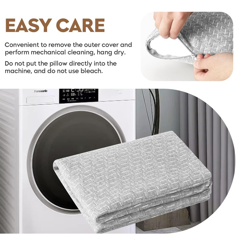 PEUJEW Travel Pillow Breathable Cover, Compressible Memory Foam Pillow Medium