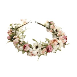 Ipetboom Floral Garland Headdress Headband for Her Wedding Party Bride Headwear