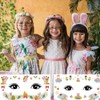 10 Pcs Easter Bunny Face Stickers - Glitter Temporary Face