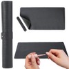 CABODYALS Black Nail Art Table Mat Foldable Soft PU Leather