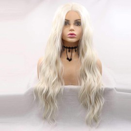 Xiweiya 60# Blonde Long Loose Wave Lace Front Wigs Natural Hairline Platinum Blonde 13x3 Lace Front Wig Heat Resistant Soft Hair 26 Inch for Women