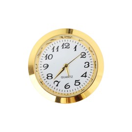 Gralara 1-7/16 inch (36 mm) Clock Insert Arabic Numerals Clock Face for Diameter 1-3/8 inch (35 mm) Hole for Office Clock Part Repair DIY, Aureate