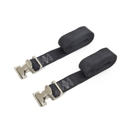 Powertye 1.5in x 4ft Wide Utility Lashing Strap - Made in USA - 200 lb. Working Load Limit - Black 2-Pack