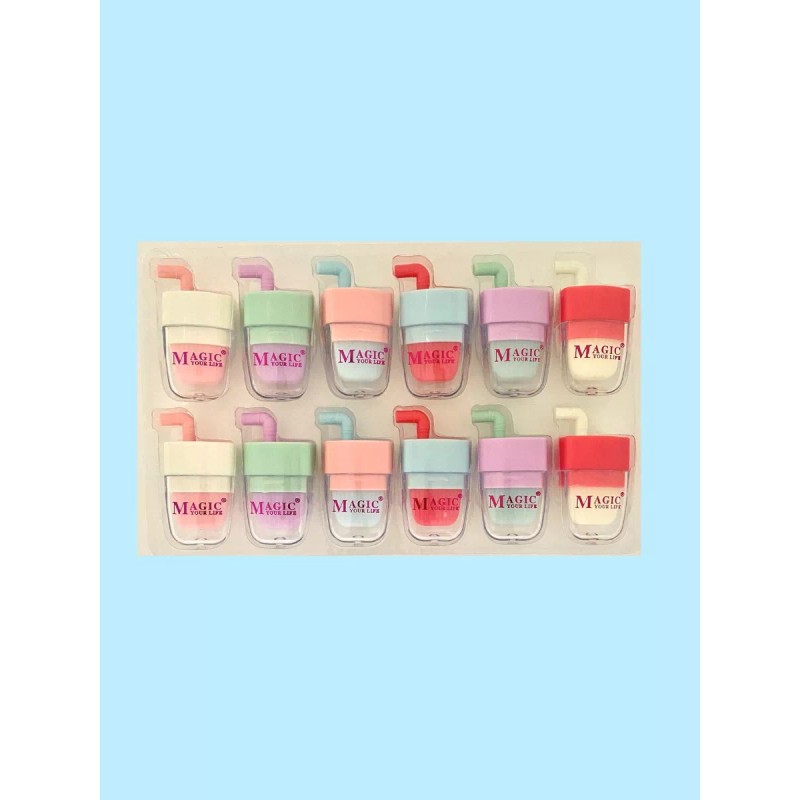 Magic Your Life Set De 12 Bálsamos Labial Hidratante Paleta