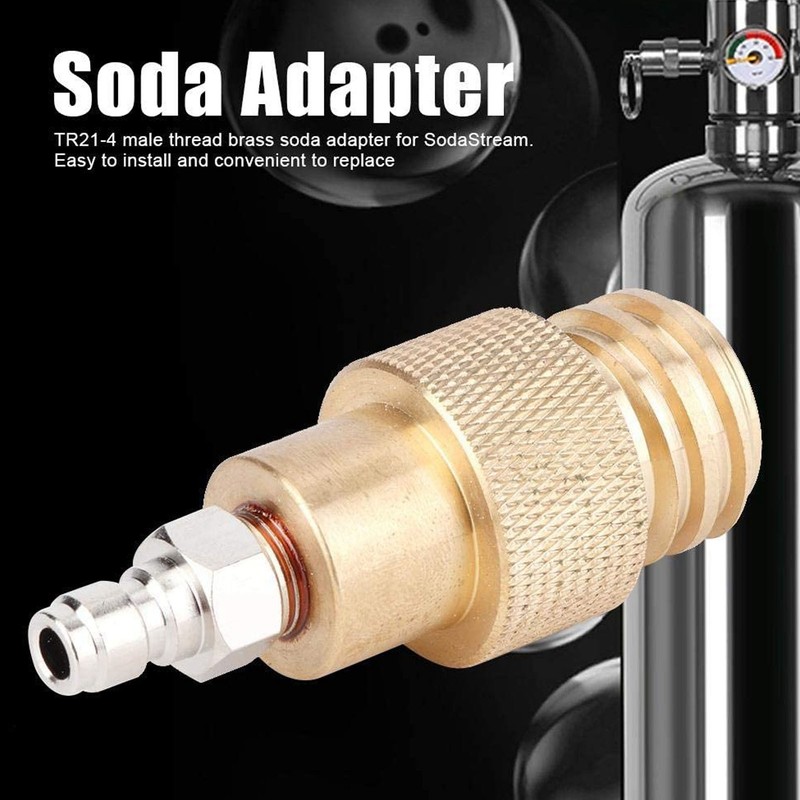 Soda Refill Adapter Machine Maker Brass Connector TR21‑4 Male Thread