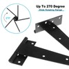 Rierdge 6 Pcs 4 Inch T Strap Hinges, Black Heavy