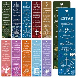 Spanish Christian Verses Bookmarks with Hollow Heart Christian Bookmark 1.8x7 Inch Inspirational Book Markers Religious Bookmarks Gifts Reading Reward Scripture 100 Pack (Heart)