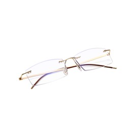 LUFF Lightweight Reading Glasses for Women Men Blue Light Blocking Computer Reader Stylish Rimless Eyeglasses(2.50)
