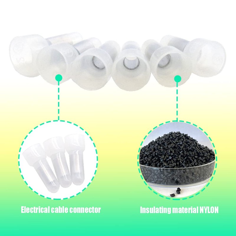 Hocansen 100 Pieces Closed End Crimp Connector Nylon Crimp Cap