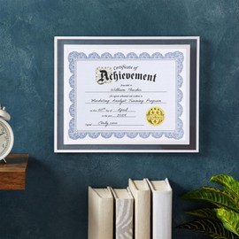 Best Paper Greetings Certificate of Achievement & Gold Seal Stickers - 96-Piece Set, Letter Size 8.5 x 11 in, Blue Floral Border - Award & Diploma Paper for Schools & Businesses