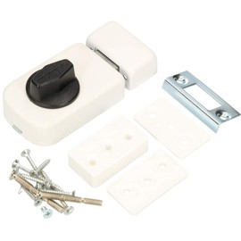 KOTARBAU® Additional Lock 60 mm 3 Colours Box Lock Door Lock Rotary Knob Additional Security Box Additional Lock without Cylinder (White)
