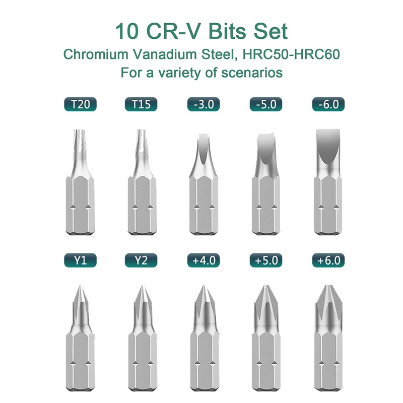 Deselen Ratchet Screwdriver with Magnetic 10 Bits, 10 in 1