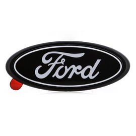 Ford Black & Gray Oval Novelty Decorative Logo Black Plastic Emblem.