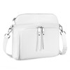 befen White Genuine Leather Crossbody Purse for Women, Woman Small