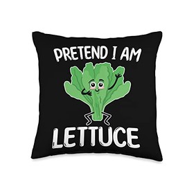 Pretend I Am Lettuce Costume Love Vegan Food Gardening Throw Pillow