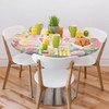 cfpolar Round Fitted Tablecloth, Easter Eggs Cute Bunny Elastic Edge