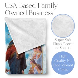 Angel Throw Blanket for Adults with Baby Jesus and Virgin Mary, Heaven Christian Theme, Soft, Plush, and Warm, Decorative Tapestry Home Decor or Bedding, (Fleece 60x80)