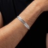 Treasure Bay Men's Silver Bracelet 925 Sterling Silver open Cuff