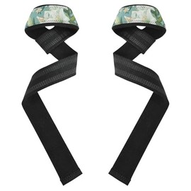 Muñequeras y correas de elevación de flores y hojas blancas de magnolia correas antideslizantes de 26 pulgadas para levantamiento de potencia, entrenamiento de fuerza, bandas de resistencia para hacer