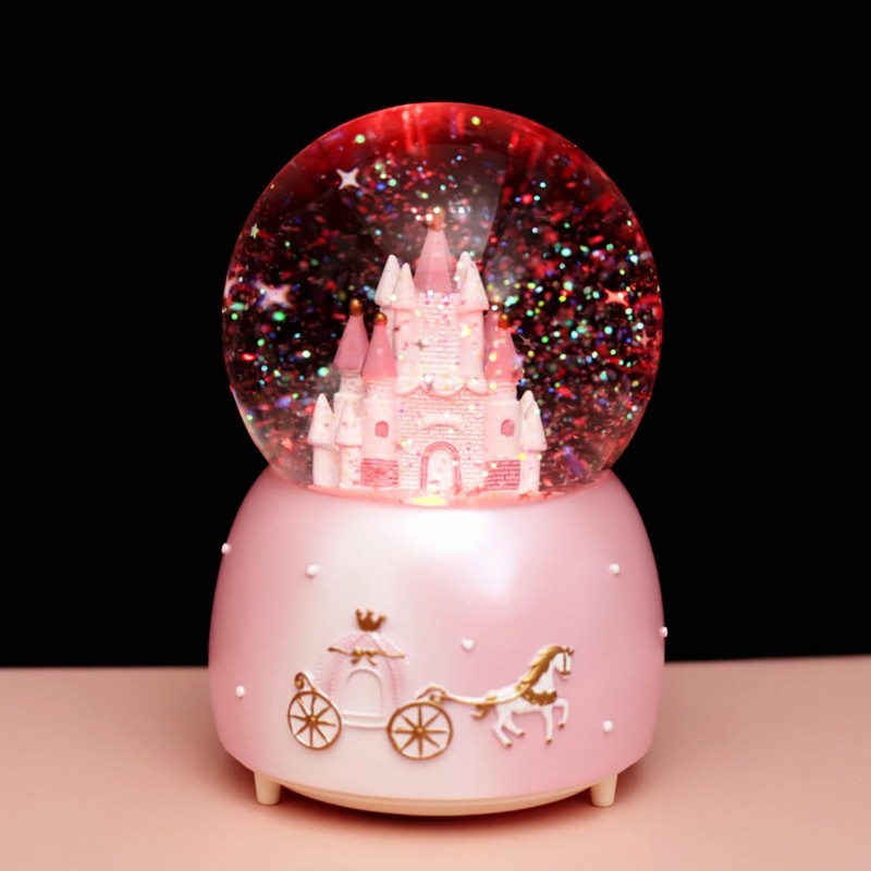 Musical Snow Globe Novelty Rotating Music Box Light Up Automatic