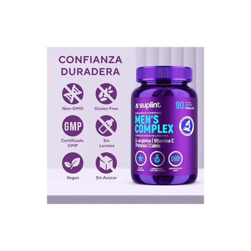 Vitaminas Hombre Multivitamínico Maca Negra Arginina Complejo Zinc Magnesio Potasio