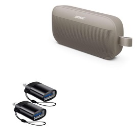 BoxWave Cable Compatible with Bose SoundLink Flex (2nd Gen) - USB-C to A PortChanger (2-Pack), USB Type-C OTG USB Portable Keychain - Slate Black