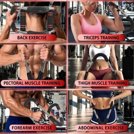 KINGBURN Twister Arm Trainer (30-120 lbs) Adjustable Chest Workout Equipment Power Chest Exerciser for Men & Women Home Gym Strength Trainer, Muscle Builder & Strength Training for Arms, Chest (RED)