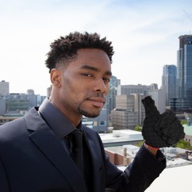 WULI PEACH Magic Curling Sponge Gloves Brush for Black Men's Natural Hair and Women's Curls (Double-Sided)