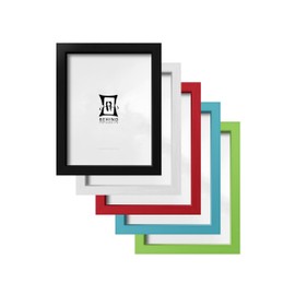 Coloured Picture Photo Frame | Solid Wood | Bright Colours | Various Sizes, Blue, 6x8