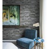 Timeet 17.7" x 393" 3D Grey Stone Wallpaper Peel and
