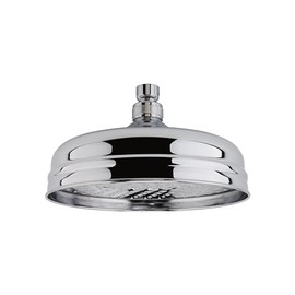 Nuie HEAD21 Victorian Traditional Bathroom Edwardian Inspired 8" Apron Fixed Shower Head, 77mm x 194mm x 194mm, Chrome
