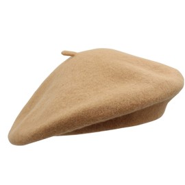 Umeepar Wool French Beret Hat Solid Color Winter Hat for Women, Camel