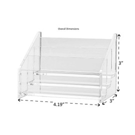 Marketing Holders 4 Pack Business Card Holder 3 Slot 3 Tier Acrylic Desktop Holds 3.5" x 2" Appointment Cards for Reception Areas Networking Events Retail Stores Professional Offices Salons Clear