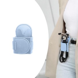 TENOL Stethoscope Hip Holder Storage Comfortable PU Leather Convenient Waist Bag Nurses, Doctors Stethoscope Holder Clip, light blue