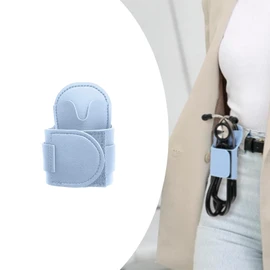 TENOL Stethoscope Hip Holder Storage Comfortable PU Leather Convenient Waist Bag Nurses, Doctors Stethoscope Holder Clip, light blue