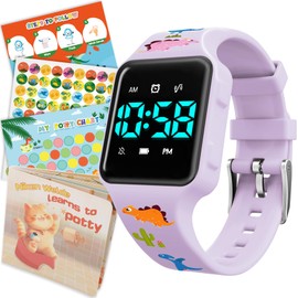 Toddler Potty Training Set – Potty Training Watch with Musical/Vibration Countdown Alerts, Fun Board Book, Progress Chart & Reward Stickers – Interactive Potty Training Kit for Kids Ages 2-6
