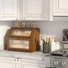 Vriccc Bread Box for Kitchen Counter, Large Bamboo Wood Double