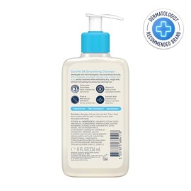 CeraVe SA Limpiador Anti-Rugosidades, para Piel Seca en Rostro y Cuerpo, con Ácido Salicílico, Ácido Hialurónico y 3 Ceramidas Esenciales, Elimina Imp