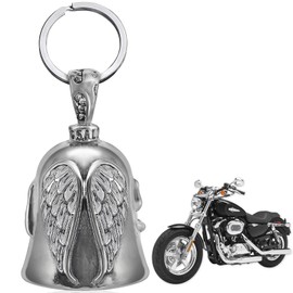 Guardian Bell Motorcycle Lucky Charm Bell Guardian Angel for Motorcyclists Bell Keychain with Hanging Ring for Electric Cars Bicycles Motorcycles (A)
