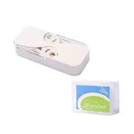 Dental Floss Picks Dispenser Portable Flossers Dispenser Automatic Pop-up Floss Boxes Adult Floss Sticks Case with 62 Count Extra Dental Flossers for Cleaning Teeth