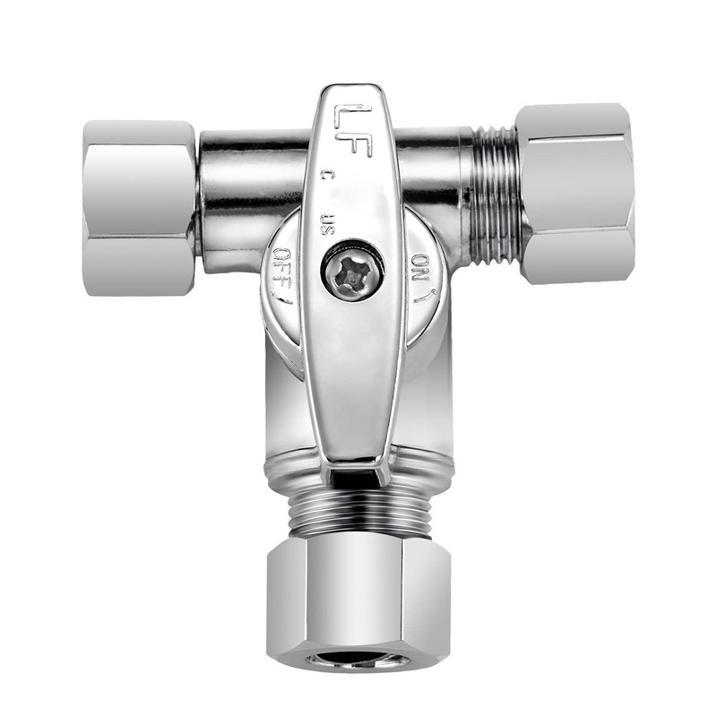 Pronese Lead-Free Brass 1Pcs Chrome-Plated Add-A-Tee 3-Way,3/8 Inch x 3/8