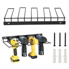 Gembirov Heavy-Duty Floating Drill Organizer Rack - Carbon Steel Hook - Mount, Movable & Multipurpose, 17x7.5x2.2in, Modern Design