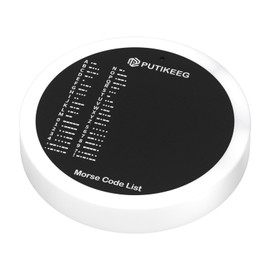PUTIKEEG Morse Code Round Table Key morse code List Learning Shortwave Radio (White)