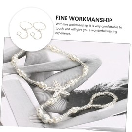 CHILDWEET Simulated Pearl Anklet Wedding Foot Chain Set Fashion Anklet for Bride