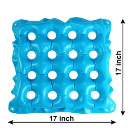 ZHUYNXIR inflatable seat cushion,Air Cushion,Water air Chair Pad for Wheelchair, Office Chair, Cars, Home Living, Pressure Relief Pillow, Adjustable Softness Non-Slip Hip Protector,48x48cm,Blue.